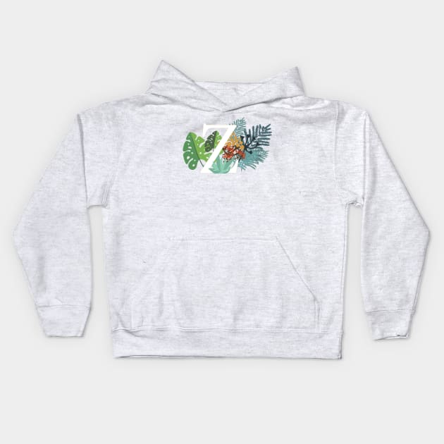 Plant Letter Z Kids Hoodie by HiPolly